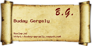 Buday Gergely névjegykártya